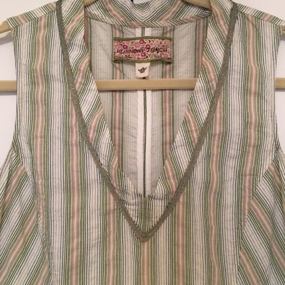 Burning Torch | Anthropology Striped Cotton Dress - Picture 3 of 8